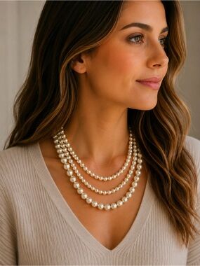 3 layer pearl necklace